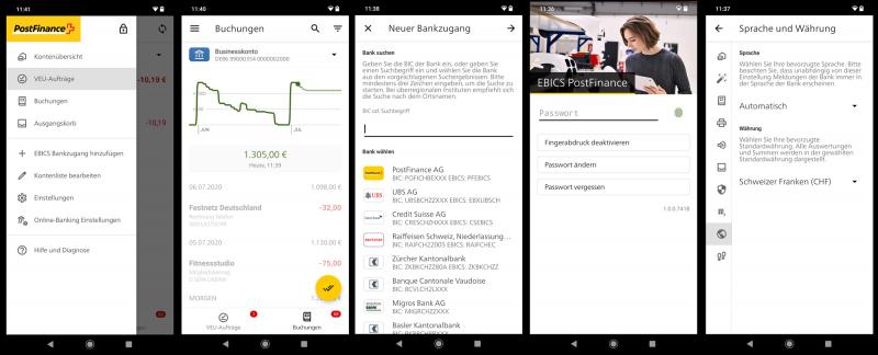 Neue Subsembly EBICS VEU App bei der PostFinance AG