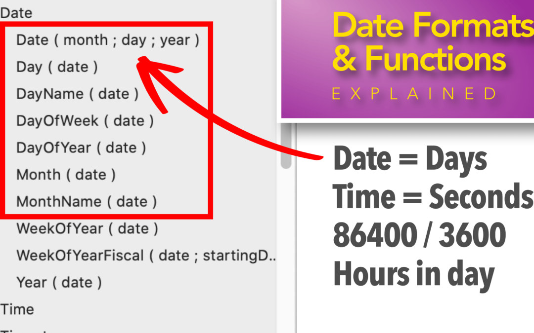 FileMaker Date Formats & Functions